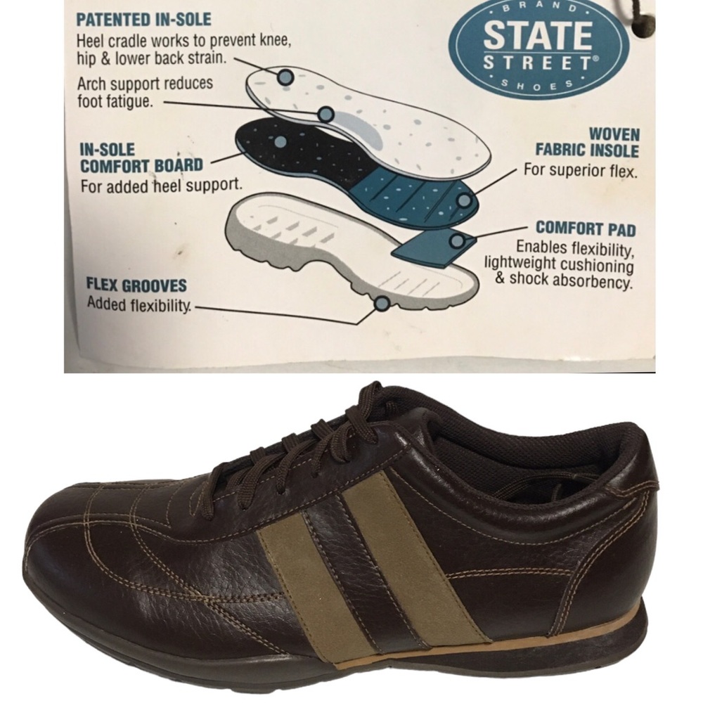 2 Tone Oxfords Shoes Tan & Brown State Street Shoes NOT WORN Sz 11